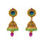22K Gold Peacock Lakshmi Choker Set with Gems and Pearls (40.6 grams)