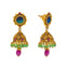 22K Gold Peacock Lakshmi Choker Set with Gems and Pearls (40.6 grams)