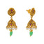 22K Antique Gold Ruby Pearl Temple Choker Set (56.7 grams)