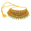 22K Antique Gold Ruby Pearl Temple Choker Set (56.7 grams)