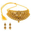 22K Antique Gold Ruby Temple Lakshmi Choker Set (41.3 grams)