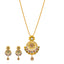 22K Gold Kundan Ruby CZ Antique Pendant Set for Her (23.5 grams)