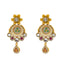 22K Gold Kundan Ruby CZ Antique Pendant Set for Her (23.5 grams)