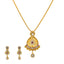 22K Gold Kundan Ruby CZ Antique Pendant Set (14.5 grams)