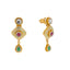 22K Gold Antique Kundan Ruby CZ Pendant Earring Set (15.9 grams)