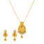 22K Gold Kundan Ruby Antique Pendant & Earrings Set (20.7 grams)