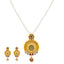 22K Gold Antique Kundan, Ruby & Emerald Pendant Set (11.8 grams)