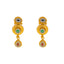 22K Gold Antique Kundan Emerald Ruby Pendant Set (15.1 grams)
