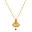 22K Gold Antique Kundan Emerald Ruby Pendant Set (15 grams)