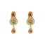 22K Gold Antique Kundan Emerald Ruby Pendant Set (15 grams)