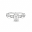 14K White Gold 1.44ct Lab Diamond Emerald Cut & Baguette Ring Size 7 (4.21 grams)