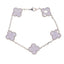 18K White Gold Mother-of-Pearl Clover Bracelet (11.5 grams)