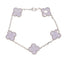 18K White Gold Mother-of-Pearl Clover Bracelet (11.5 grams)