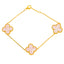 22K Gold Pink Clover Pearl Bracelet (7.4 grams)