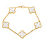 18K Yellow Gold Clover Pearl Bracelet (11.8 grams)