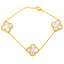 22K Yellow Gold Pearl Clover Bracelet (8.1 grams)