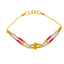 22K Yellow Gold Multi-Strand Pearl & Pink Beaded Bracelet (7.6 grams)