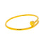 22K Yellow Gold Nail Design Open Bangle (24 grams)