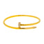 22K Yellow Gold CZ Nail Open Bangle Cuff (24.3 grams)