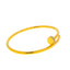 22K Yellow Gold CZ Nail Open Bangle Cuff (24.3 grams)