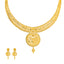 22K Yellow Gold Filigree Necklace Set (31.8gm)