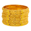 22K Yellow Gold Artisanal Bangle Set of 6 (80.4gm)