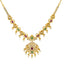22K Yellow Gold 20 Inch Necklace w/ Emerald, Ruby, CZ, & Pearl (41.6gm)