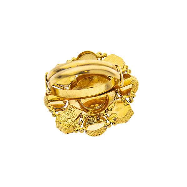 22K Yellow Gold, CZ & Ruby Cocktail Ring (7.5gm) | 



Unveil the true meaning of elegance with this stunning 22k gold ring by Virani, featuring cub...