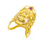 22K Yellow Gold Temple Vanki Ring w/ Ruby & CZ (4.9gm)