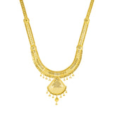 22K Yellow Gold Bridal Necklace Set (76.1gm) | 



Indulge in sophistication with this beautiful 22k yellow gold necklace and earrings set by Vi...