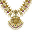 22K Antique Gold, Emerald, Ruby, Pearl, and CZ Temple Necklace Set (141.2gm)