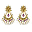 22K Antique Gold, Emerald, Ruby, Pearl, and CZ Temple Necklace Set (141.2gm)