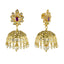 22K Antique Gold, Emerald, Ruby, Pearl, and CZ Temple Necklace Set (136.9gm)
