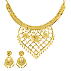 22K Yellow Gold Bridal Necklace Set (66.8gm)