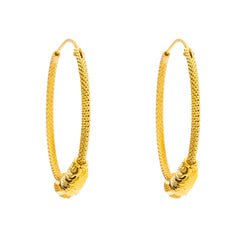 22K Yellow Gold Hoop Earrings (5.2gm)