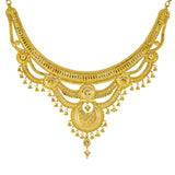 22K Yellow Gold Bridal Necklace Set (86.7gm) | 



Make a bold statement of sophistication with this beautiful 22k yellow gold necklace and earr...