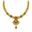 22K Antique Gold Jewelry Set w/ CZ, Kundan, Emerald, & Ruby (32.8gm)