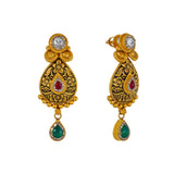 22K Antique Gold Jewelry Set w/ CZ, Kundan, Emerald & Ruby (36.6gm) | 



Make a statement of refined taste with this stunning 22k antique gold jewelry set by Virani J...