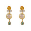 22K Antique Gold Jewelry Set w/ CZ, Emerald & Ruby (31.3gm)