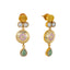 22K Antique Gold Jewelry Set w/ CZ, Emerald & Ruby (31.3gm)