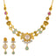 22K Antique Gold Jewelry Set w/ CZ, Emerald & Ruby (31.3gm)