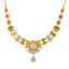 22K Antique Gold Jewelry Set w/ CZ, Emerald & Ruby (31.3gm)