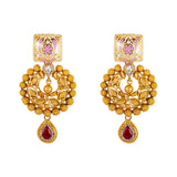 22K Antique Gold Jewelry Set w/ CZ, Kundan & Ruby (46.5gm) | 



Embrace the timeless allure of this 22k antique gold jewelry set by Virani Jewelers. Crafted ...