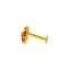 18K Yellow Gold Emerald and Ruby Nose Pin (0.2 grams)
