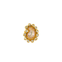 22K Antique Gold & Kundan Cocktail Ring (9.5gm)