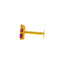 18K Yellow Gold and Ruby Nose Pin (0.2 grams)