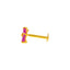 18K Yellow Gold Ruby Nose Pin (0.2 grams)