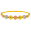 22K Multi-Tone Gold Textured Beaded Bangle, Size 2.2 (14.9 grams)