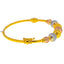 22K Multi-Tone Gold Textured Beaded Bangle, Size 2.2 (14.9 grams)
