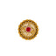 22K Antique Gold, CZ & Ruby Cocktail Ring (9gm)